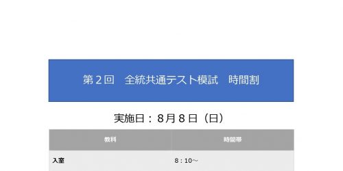 第2回全統共通テスト模試